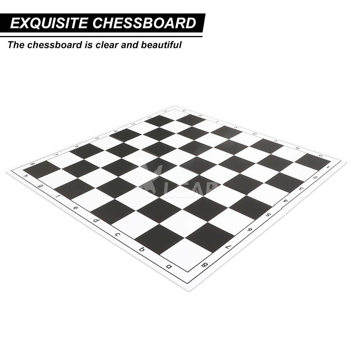 Custom logo 51cm x 51cm 20inch red black white chessboard PVC folding cardboard portable international chess board