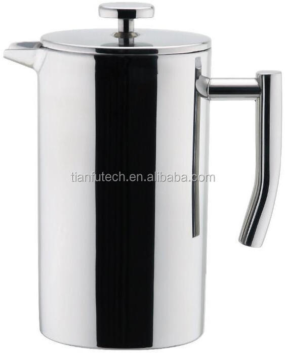 18/8 Cylinder Shape Double Wall Stainless Steel Tea Maker/ Coffee plunger / French press