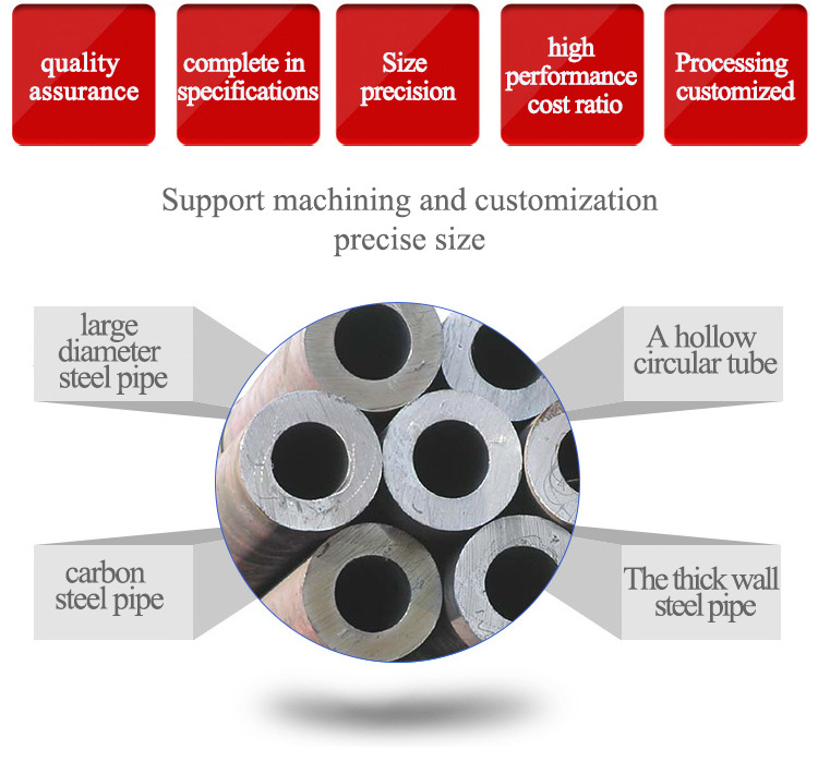 Pipe Carbon Steel Schedule 40 Seamless Round Hot Rolled Pipe 70mm Low Carbon Steel Price 14 Inch Carbon Tuning Pipe for Voice