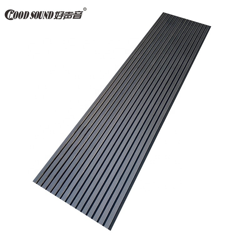 GoodSound White Slatted Wood Veneer Oak Grey Sound Proofing Wooden Acoustic Panel for Interor Wall