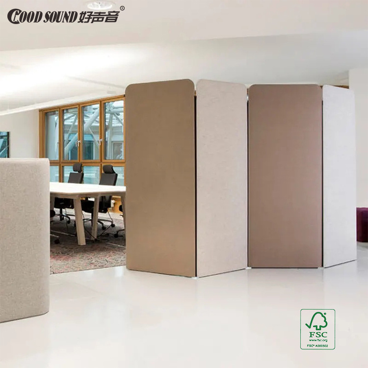 GoodSound Office Movable Screen Partition Soundproof Portable White Used Room Divider With Wheel