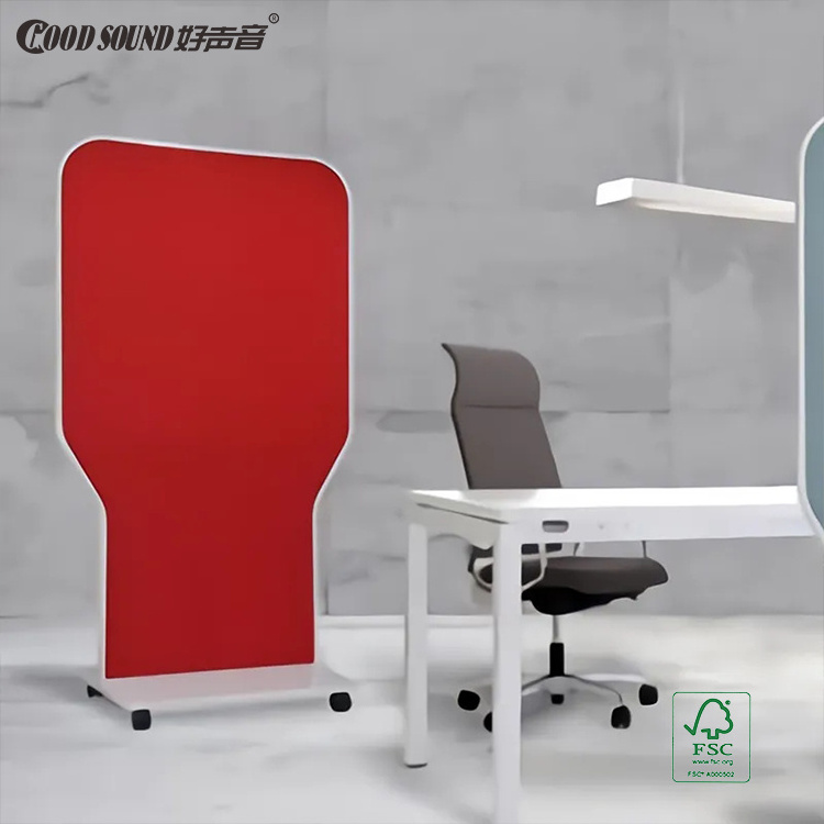 GoodSound Office Movable Screen Partition Soundproof Portable White Used Room Divider With Wheel