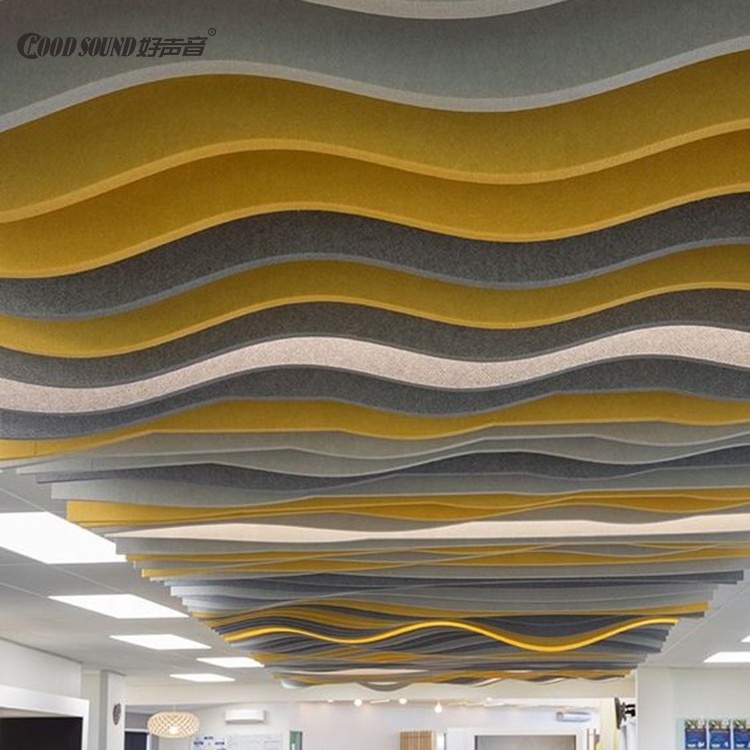 GoodSound Noise Depending Pet Polyester Fiber Baffle Design Board Fabric Sound Proof Suspended Acoustic Ceiling Panels