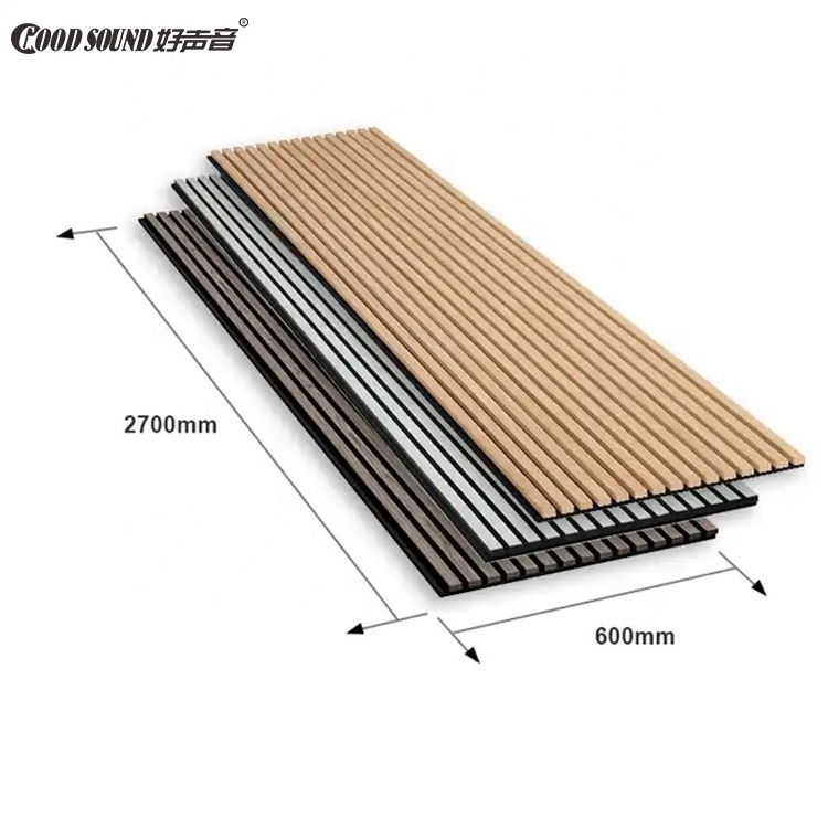 GoodSound Soundproofing Akupanel Wooden Slatted Oak Acoustic Wood Wall Akustik Panels for Interor Wall