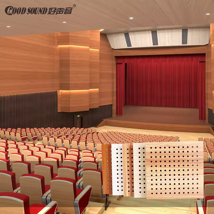 GoodSound Soundproofing Wall Boards Office Acoustical Wood Bass Traps Micro Perforated Acoustics Panels for Stadium