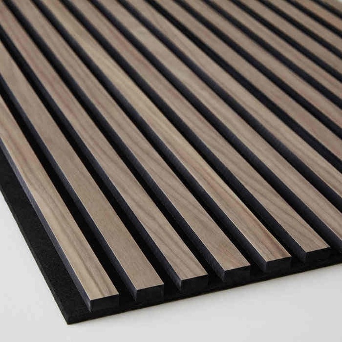 B2 Acoustic Panel Wooden Wood Led Deep Black Madera Eco-friendly Sound Absorption Slatted Wall Panels Akupanel