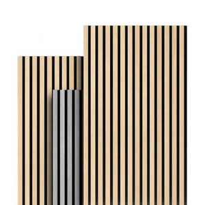 B2 Acoustic Panel Wooden Wood Led Deep Black Madera Eco-friendly Sound Absorption Slatted Wall Panels Akupanel