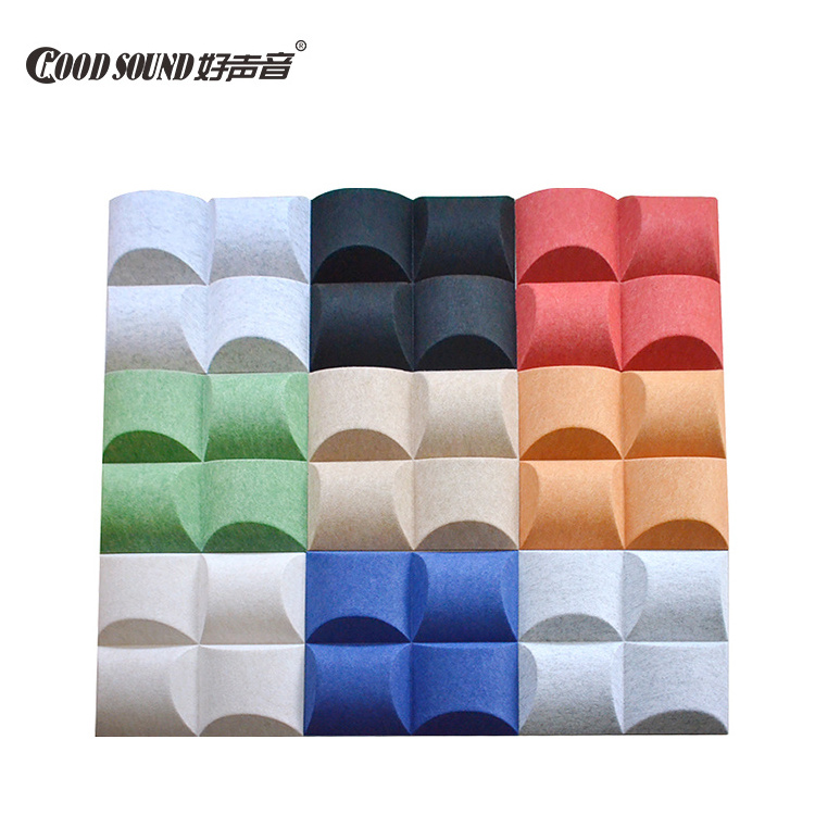 Good Sound High Density Home Indoor Decor Polyester Fiber Art 3D Sound Absorbing Acoustic Wall Panels For Office