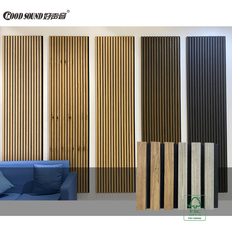 GoodSound Wooden Sound-Absorbing Real Pet Akupanel pannelli fonoassorbenti Wall Wood Slat Acoustic Panels