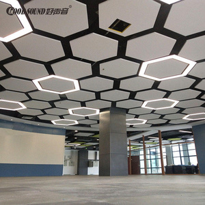 GoodSound Large Space Hanging Hexagon Roofing Fiberglass Acoustic Insulation Ceiling Panel