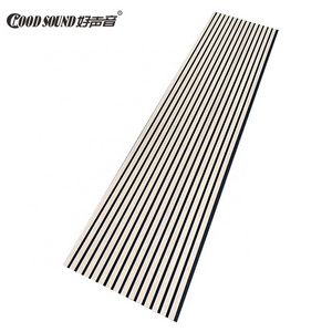 GoodSound White Slatted Wood Veneer Oak Grey Sound Proofing Wooden Acoustic Panel for Interor Wall