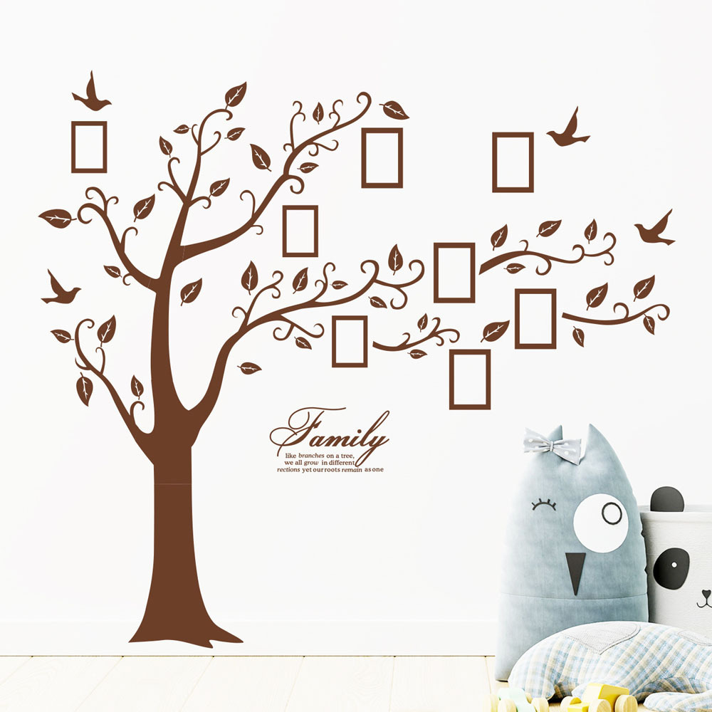 Wholesale Photo Frame Tree Window Decals Vinyl Large Family Tree Wall Sticker For Home Decoration