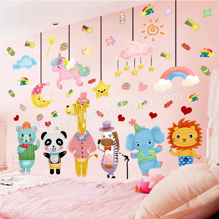 Custom printing decal vinyl large wall sticker decoration for kids living room