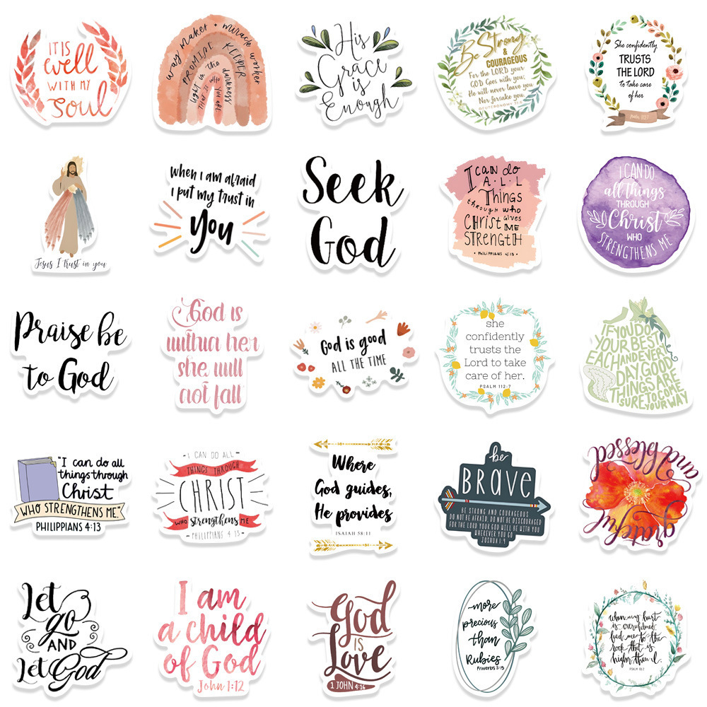 Scripture Bible Verse Stickers, Custom Die Cut Christian Sticker Pack