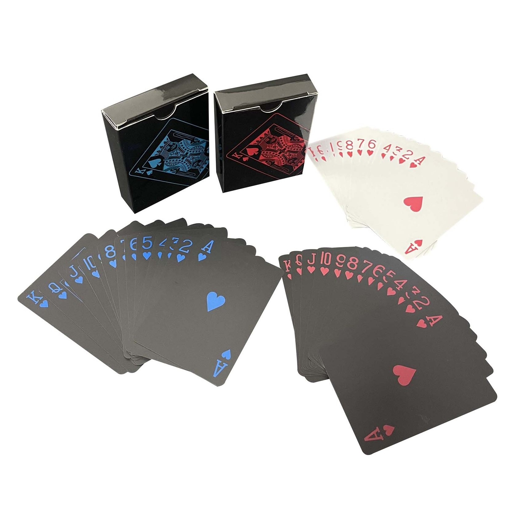 Custom Printing Waterproof Poker Cards Black gold Silver foil Plated Plastic PVC Playing Card