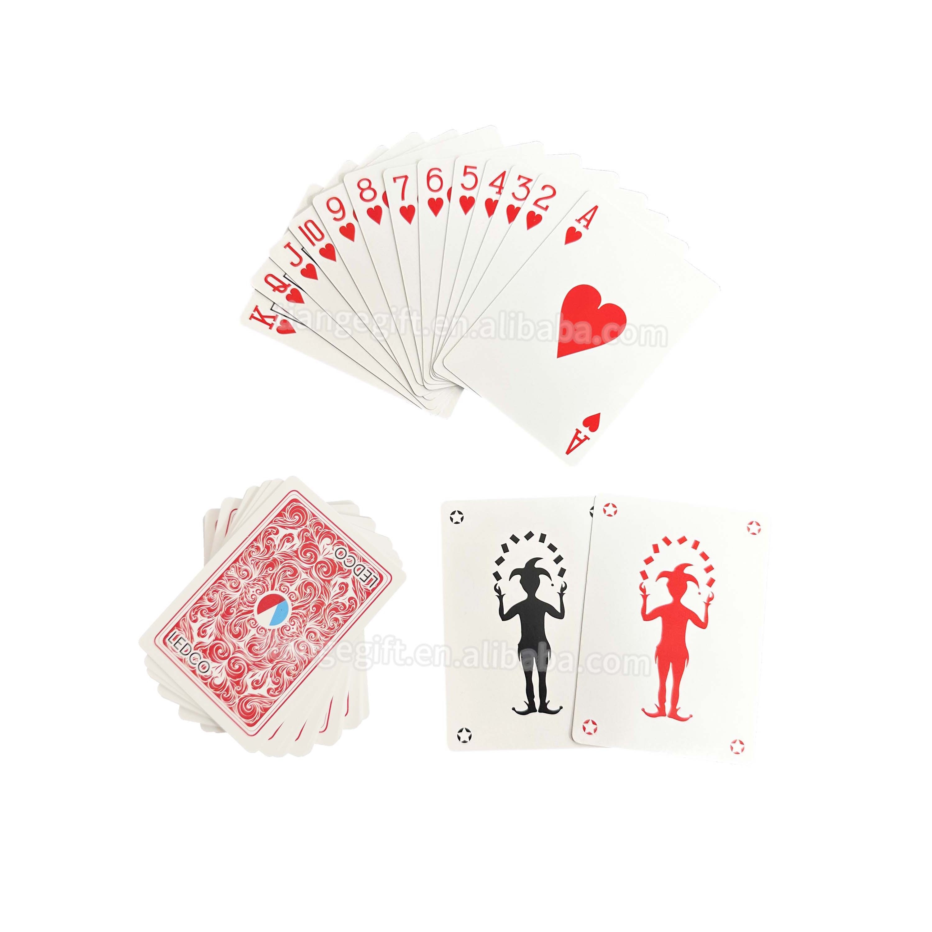 Custom Design Double Deck Red and Blue Paper Playing Poker Cards For Promotion