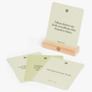 Customized Self Love Positive Affirmation Cards Deck Custom Printing Affirmation Cards With Wooden Stand