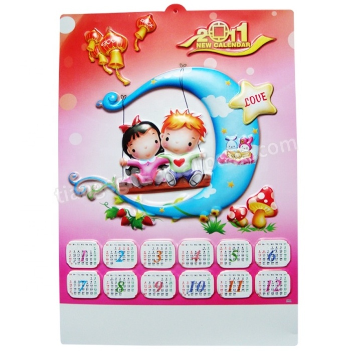 Custom 3D PVC/ Plastic Embossed Wall Calendar 2023 Poster