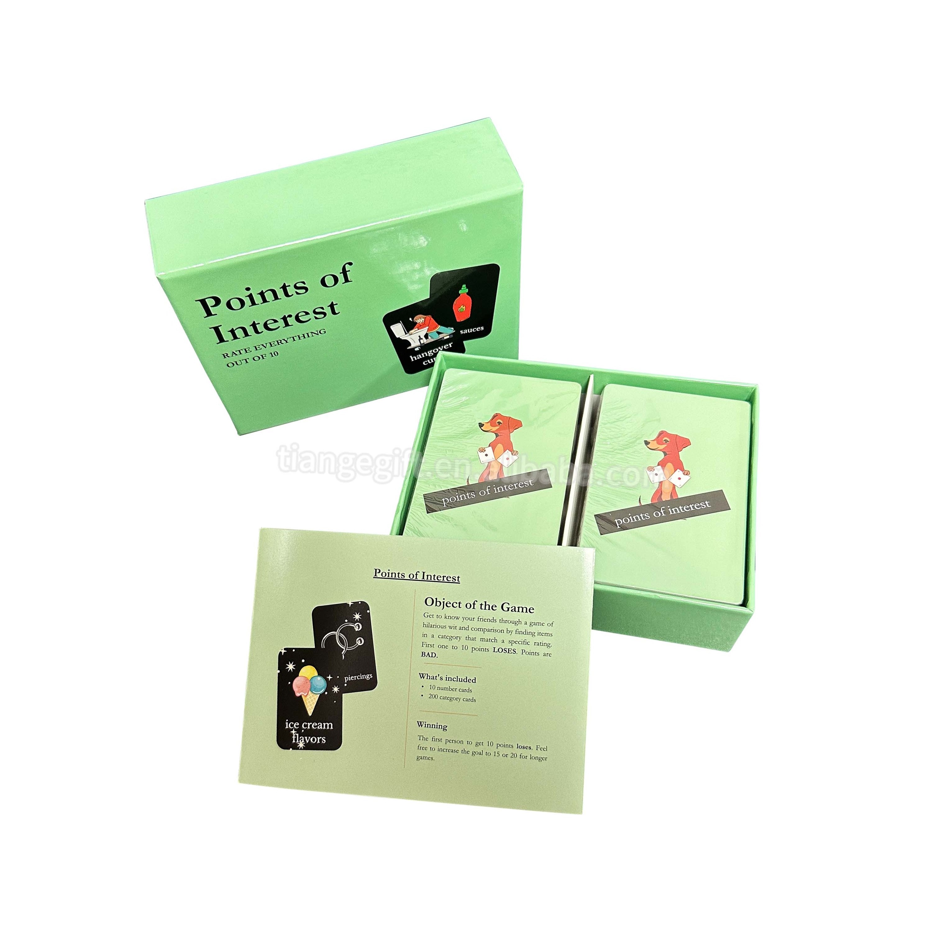 Custom Printing Personalized cards game Interest Category Number Rating Playing Game Card For Friends