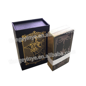 TG Custom Printing Oracle Gold Foil Deck High Quality Golden Edge Side Tarot Cards With Magnetic Box