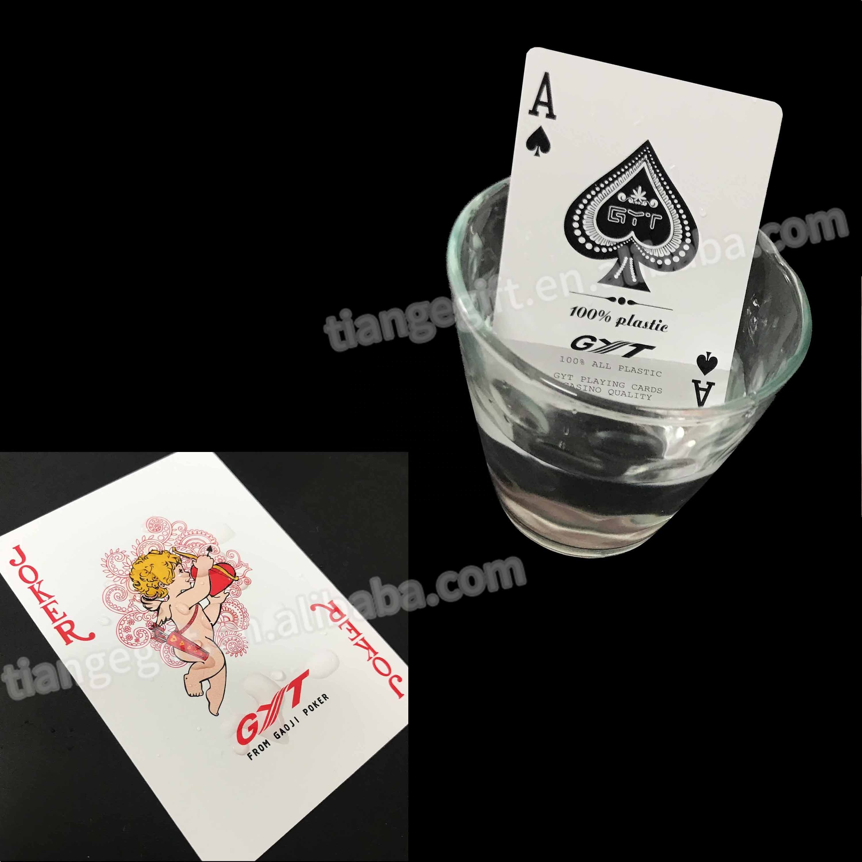 custom printing 100% new pvc plastic waterproof playing cards with clear plastic case