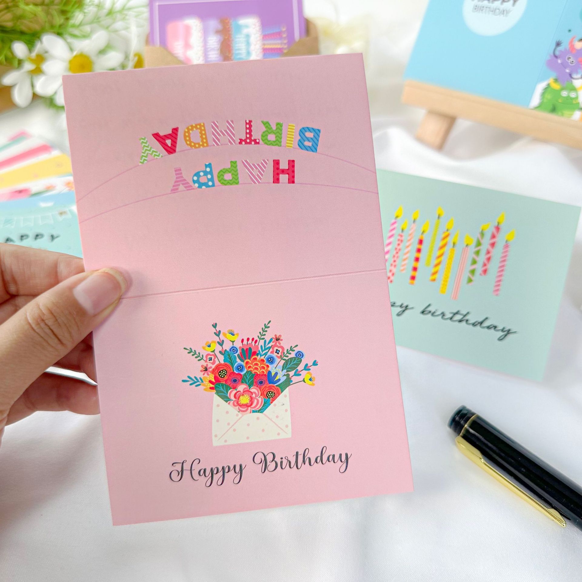 20 Unique Designs Kids Happy Birthday Cards Bulk Large Assorted Greeting Notes with Envelopes And Stickers