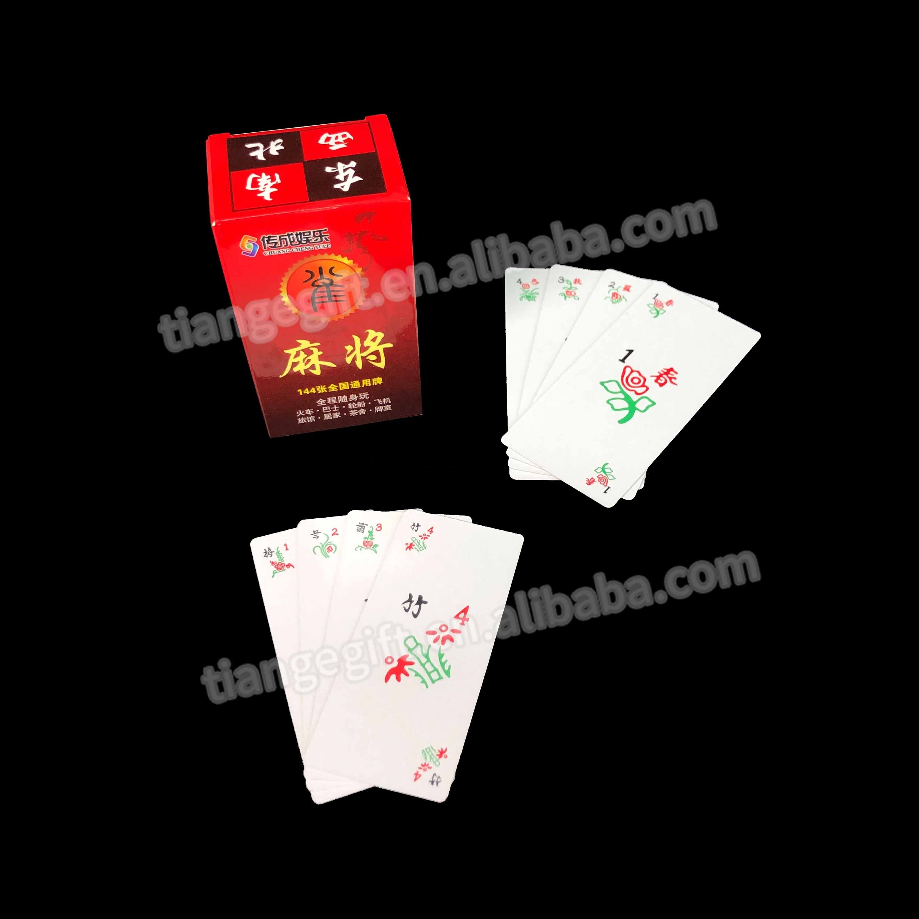 custom chinese travel 144 cards paper mahjong playing game cards for fun