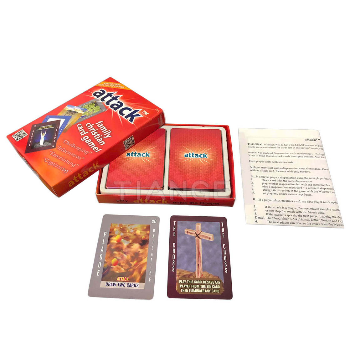 Factory Direct Custom Printing One Piece Attack Family Christian Card Games With Box Deck