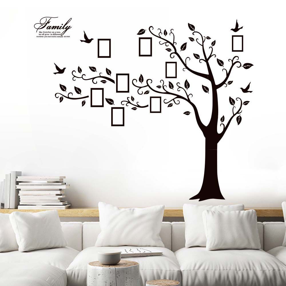 Wholesale Photo Frame Tree Window Decals Vinyl Large Family Tree Wall Sticker For Home Decoration