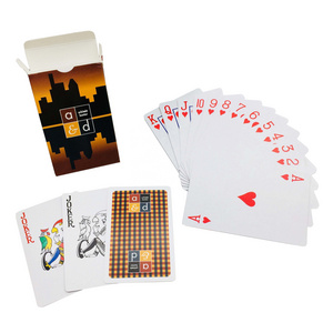 Custom Logo Design Denmark Advertising Full Color Game numbers in 4 corners Poker Playing Card with Box