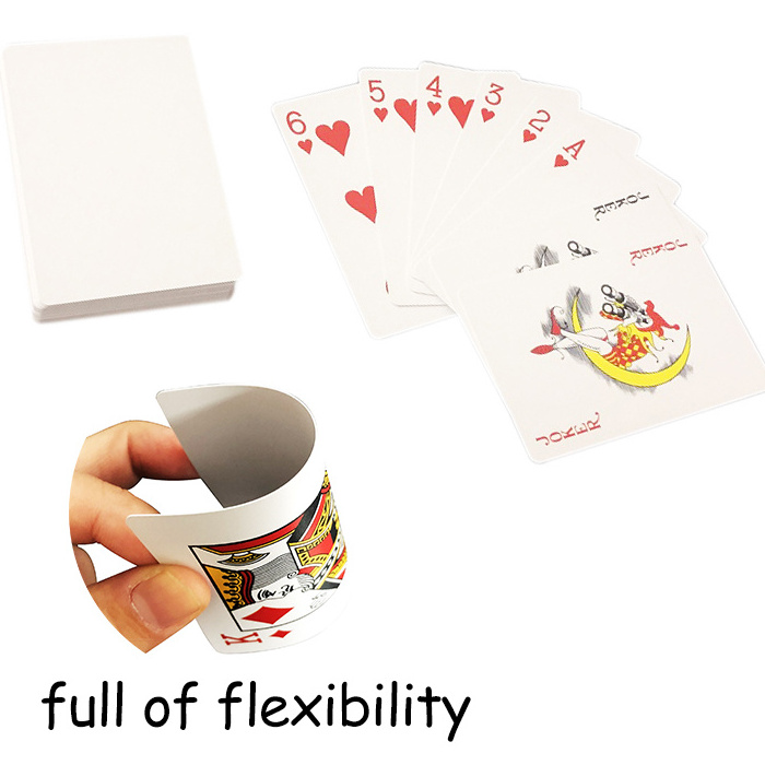 Custom PVC Waterproof Printing Plastic Sublimation Blank Playing Cards