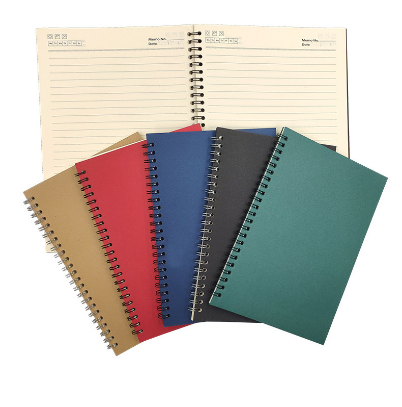 Ruled Journals Soft Cover Lined Kraft Paper Spiral Notebook For Office School