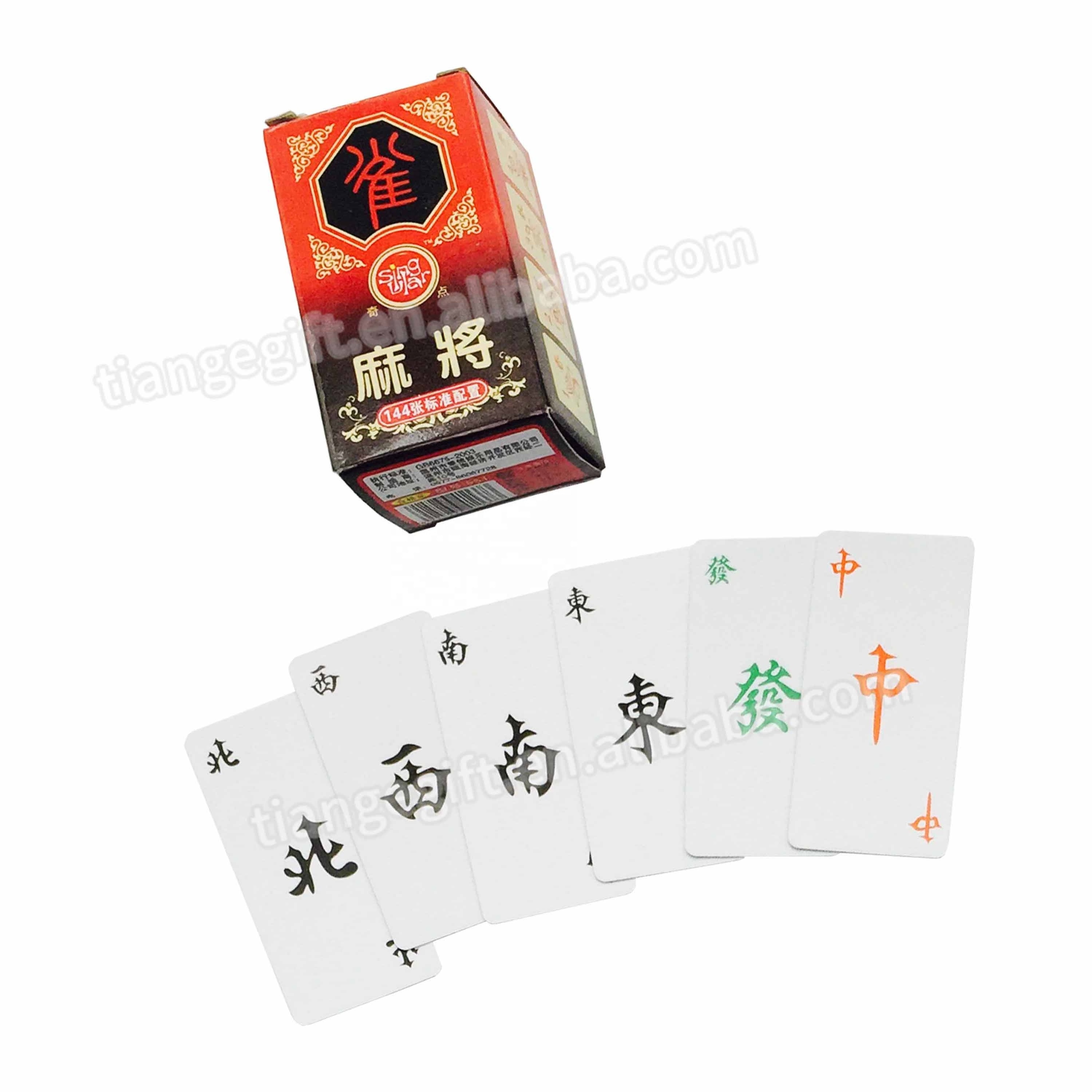 custom chinese travel 144 cards paper mahjong playing game cards for fun