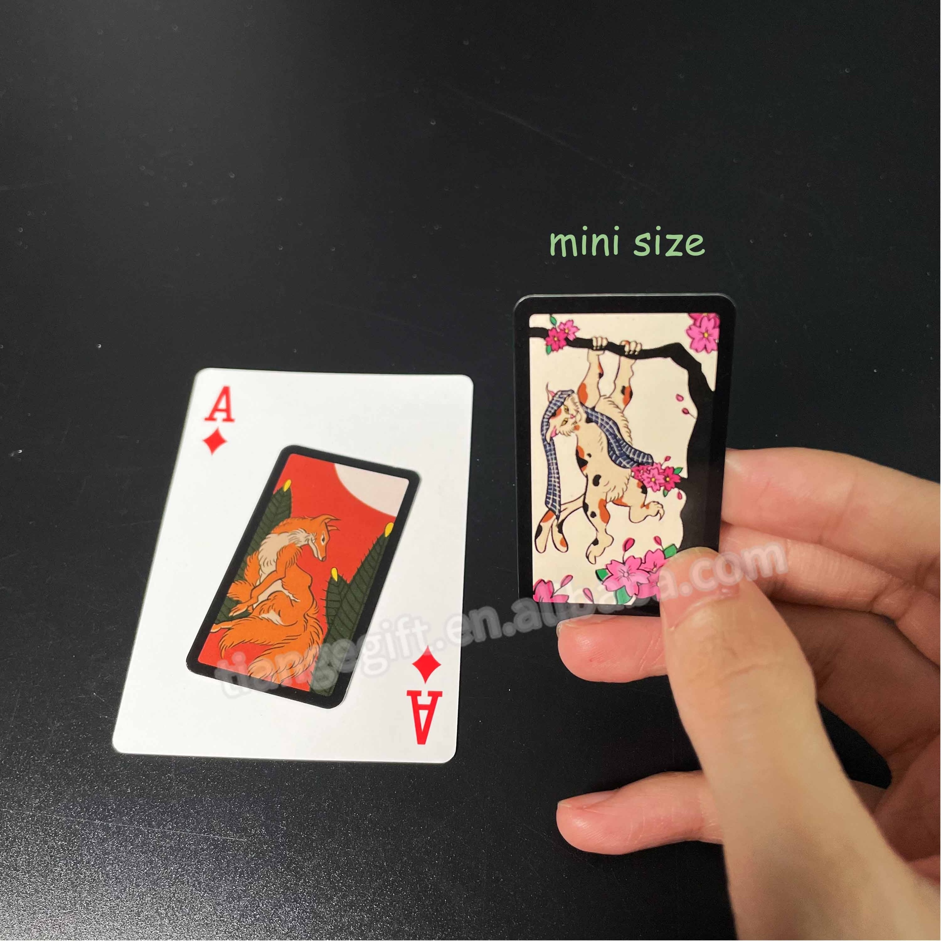 Custom small size playing cards Japanese hanafuda set card games