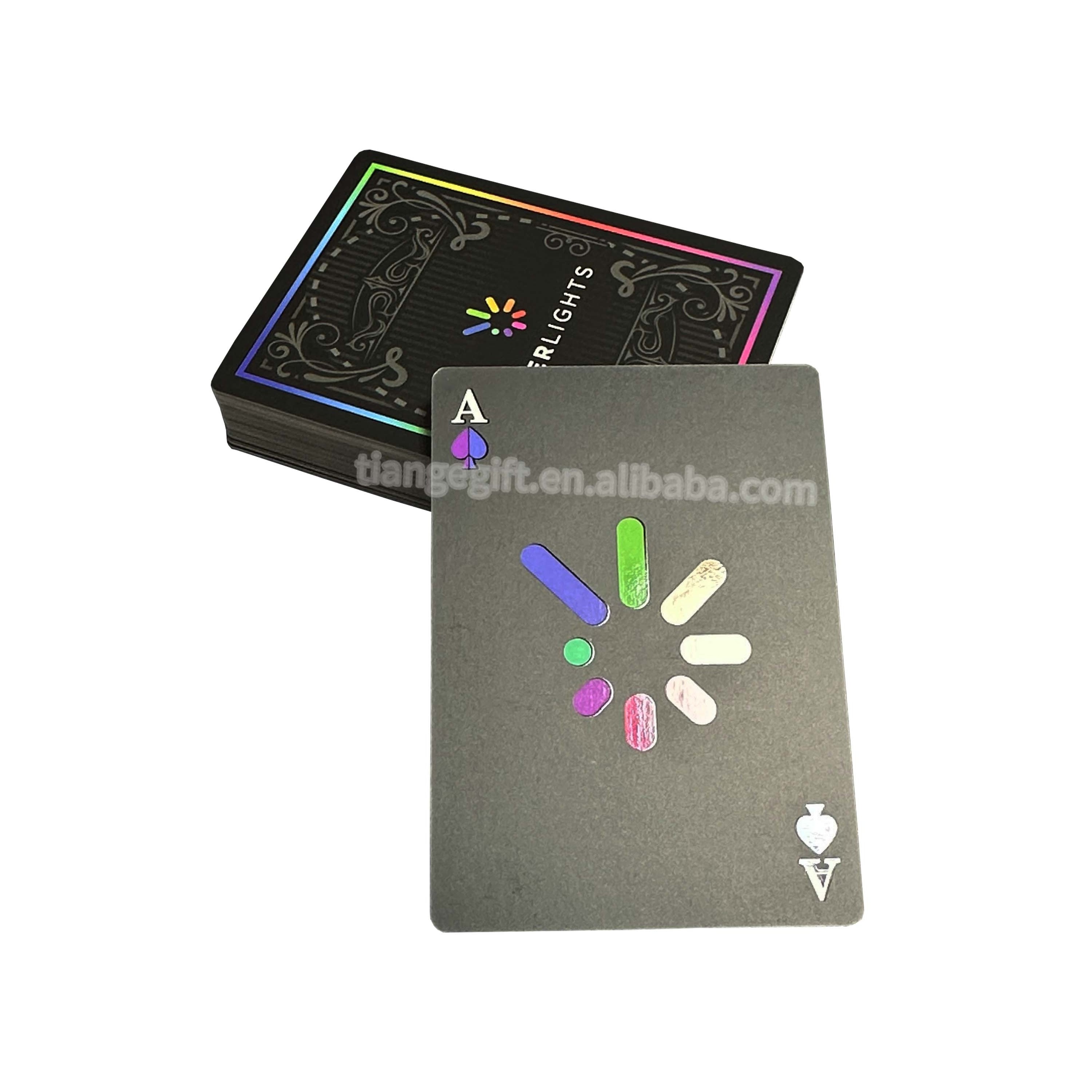 Custom Promotional Black Matte Lamination Both Sides Glossy Spot UV Paper Playing Cards