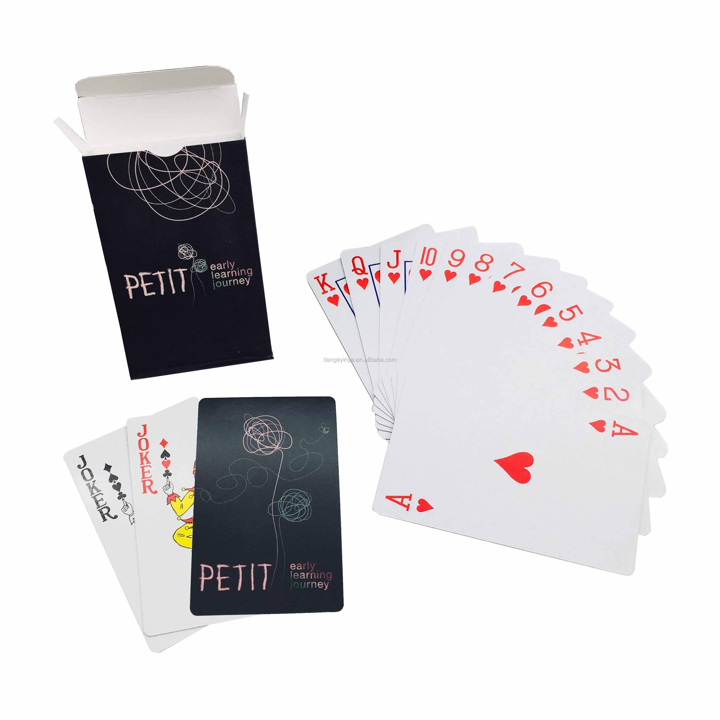 Custom Wholesale Paper Poker Black Playing Cards