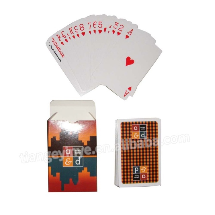 Custom High Quality Promotional Advertising chip playing cards game custom logo poker card with box