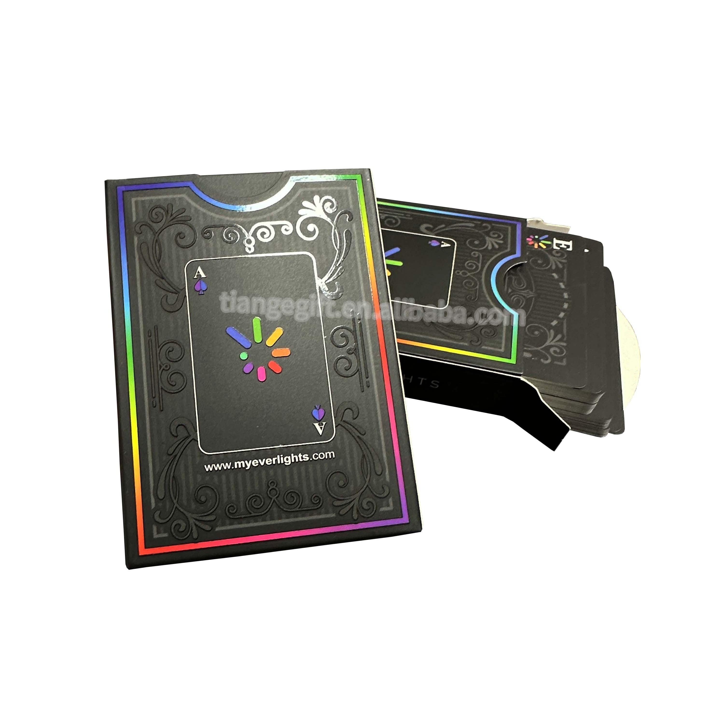 Custom Promotional Black Matte Lamination Both Sides Glossy Spot UV Paper Playing Cards