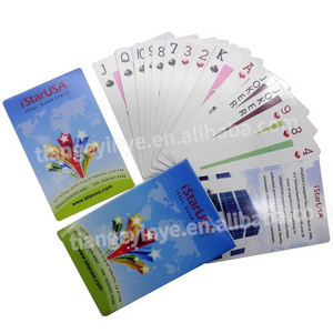 Customized design  Logo Paper Card Game Playing Cards Advertising PVC Waterproof Playing Cards With Box