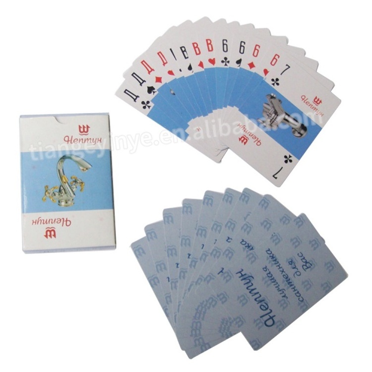 Customized design  Logo Paper Card Game Playing Cards Advertising PVC Waterproof Playing Cards With Box