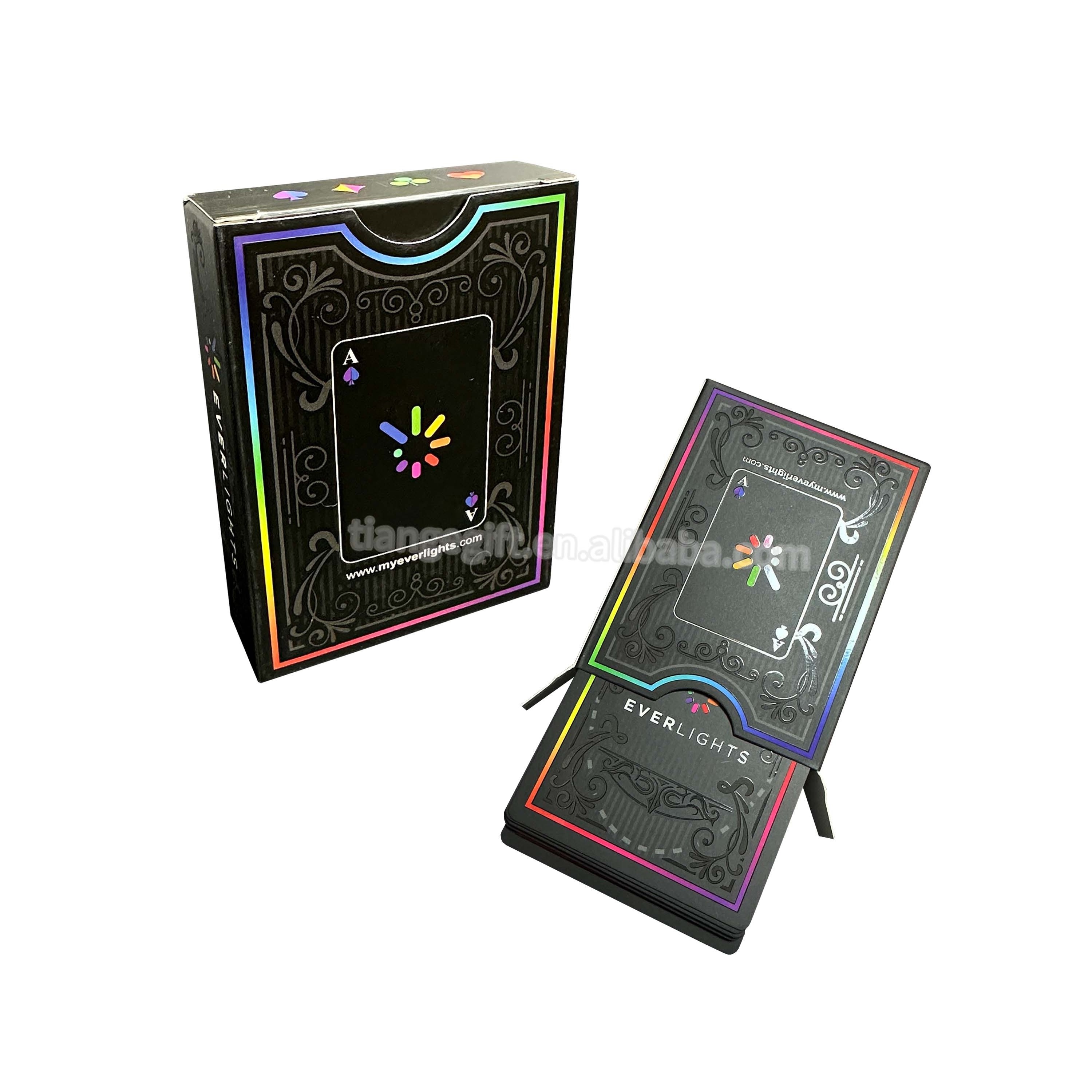 Custom Promotional Black Matte Lamination Both Sides Glossy Spot UV Paper Playing Cards