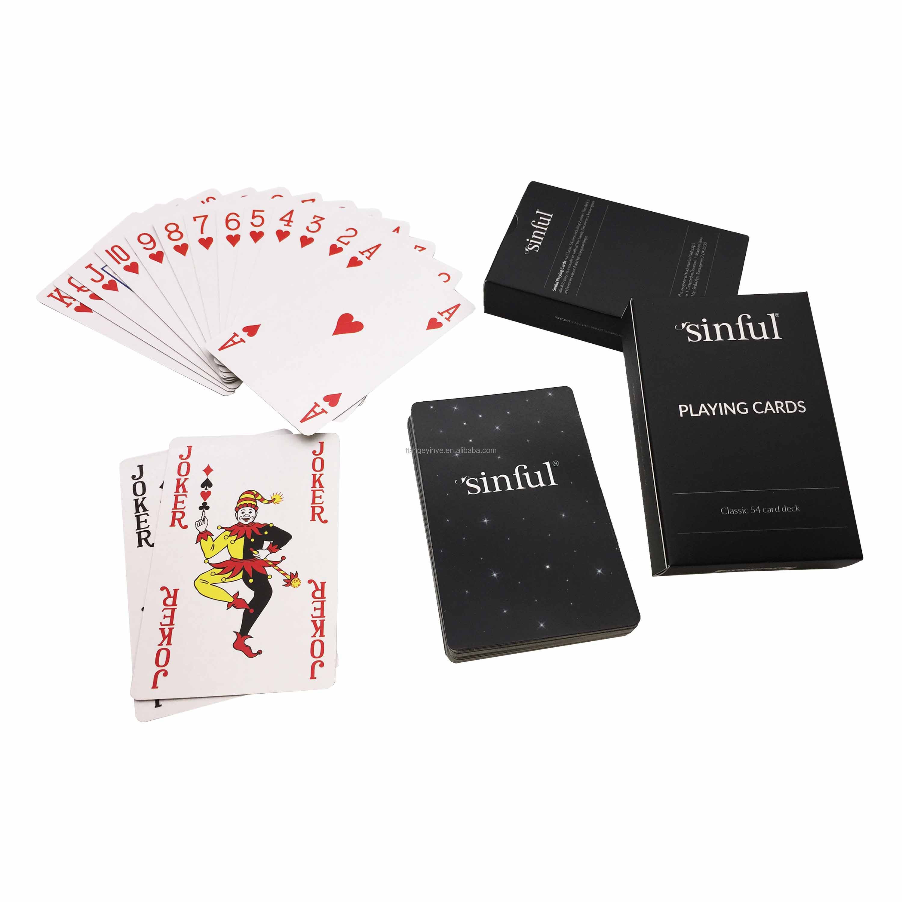 Custom Wholesale Paper Poker Black Playing Cards