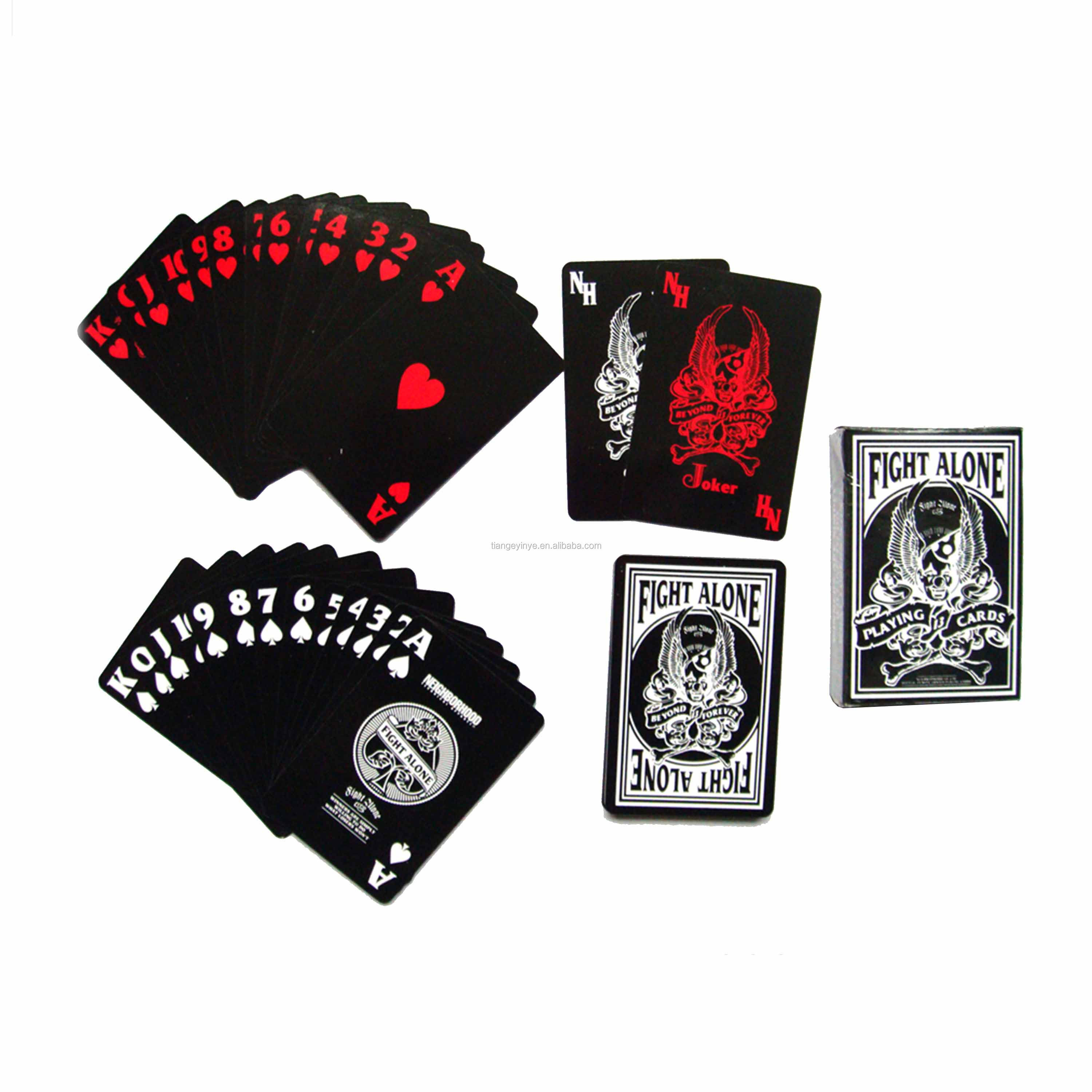 Custom Wholesale Paper Poker Black Playing Cards