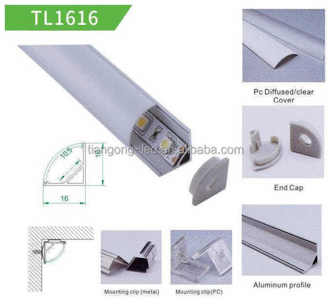 Surface mounted LED triangle under cabinet light, linear led light TL1616