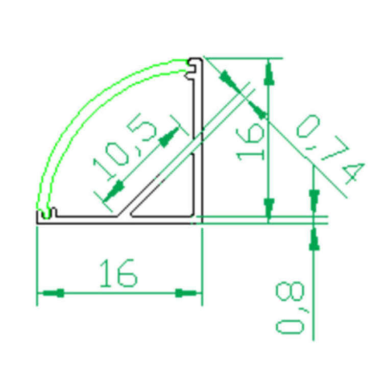 Surface mounted LED triangle under cabinet light, linear led light TL1616