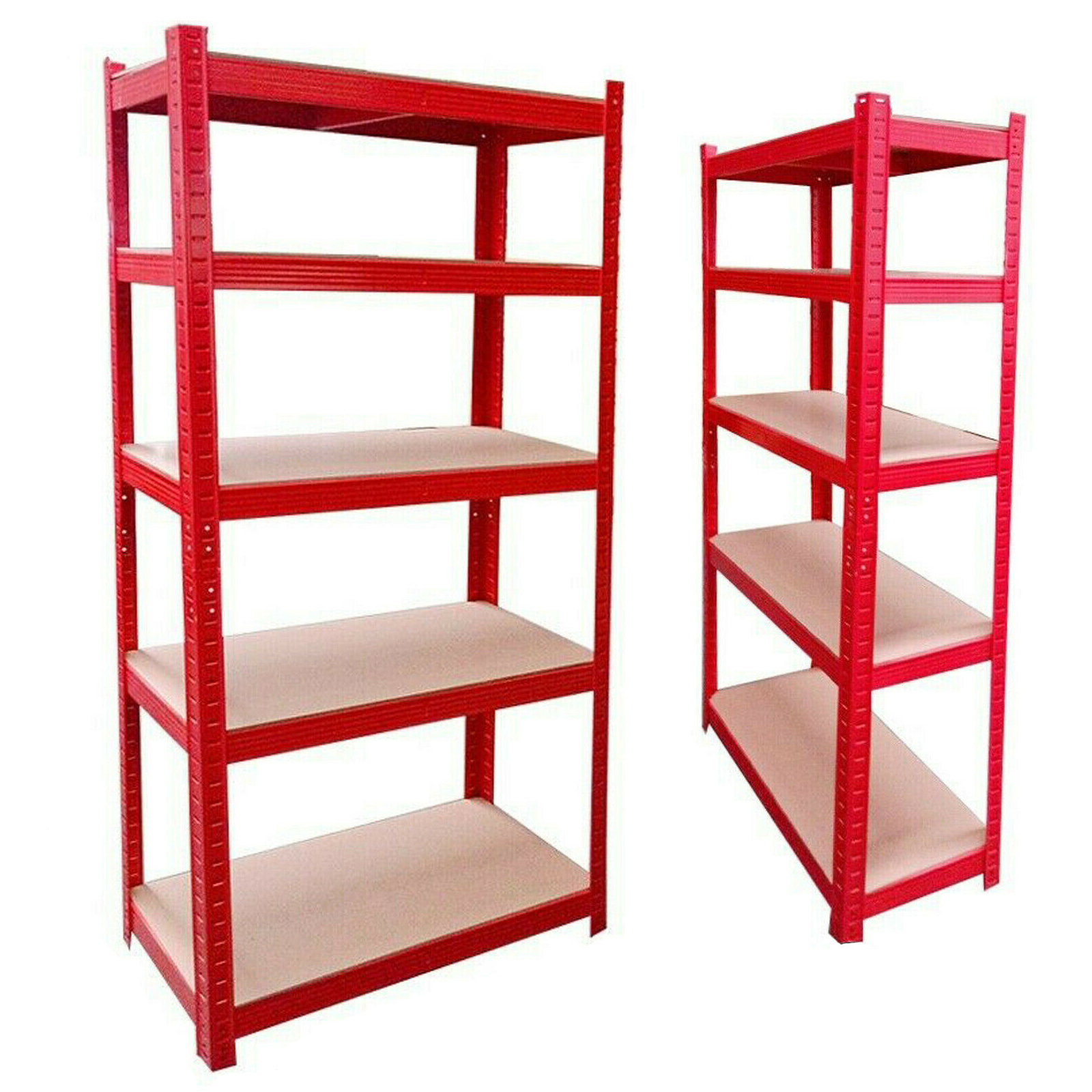 Powder Coated White Garage Industrial Racking 5 Tier Shelving Unit Sheds Boltless Metal Shelf