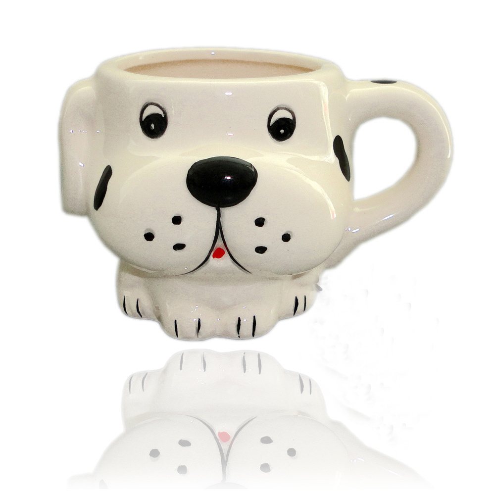 Simple Ceramic Sublimation Mugs 3D Animal Cartoon spot dog Ceramic Mug With the handle Coffee Cup mousse cake milk tea cup gift