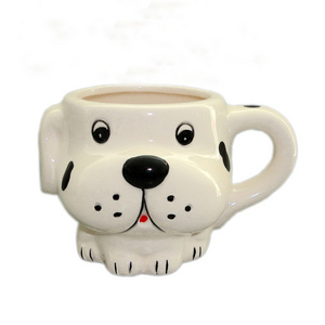 Simple Ceramic Sublimation Mugs 3D Animal Cartoon spot dog Ceramic Mug With the handle Coffee Cup mousse cake milk tea cup gift