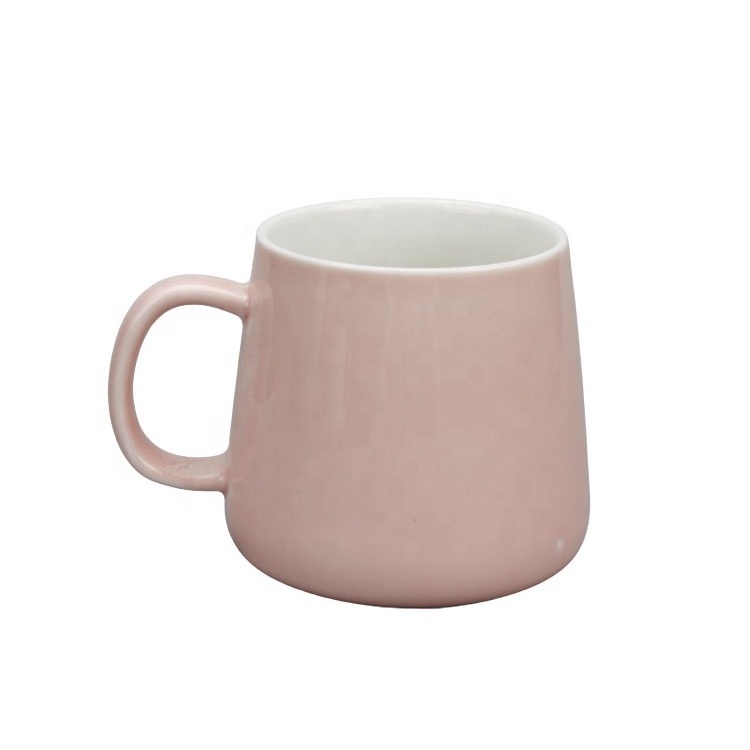 Modern Smooth Ceramic Coffee Mug For Coffee Latte Cappuccino Tea Cereal Cup With Round Handle