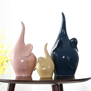 Elegant Modern Design desktop trinkets Morandi color Creative elephant Shape Ceramic Flower Vase For Wedding Party Home Decor